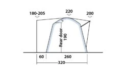 Outwell Milestone Shade Air Drive Away Awning -Travel And Tent 111093 milestone shade air drawing elevation 4