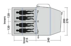 Outwell Rosedale 4PA Air Tent -Travel And Tent 111178 rosedale 4pa drawing floorplan3