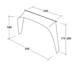 Outwell Lounge Vehicle Connector L -Travel And Tent 111356 lounge vehicle connector l drawing perspective2