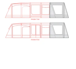 Outdoor Revolution Airedale 7.0SE / 9.0SE Front Porch Extension -Travel And Tent airedale 7se 9se front porch extension floorplan 3