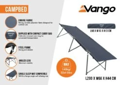 Vango Campbed -Travel And Tent campbed infographic