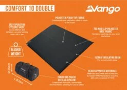 Vango Comfort 10cm Double Self Inflating Mat -Travel And Tent comfort 10 double infographic medium
