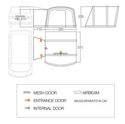 Vango Cove II Low Air Drive Away Awning -Travel And Tent cove ii air low floorplan high