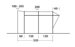 Easy Camp Wimberly Drive Away Awning -Travel And Tent dimensions diagram