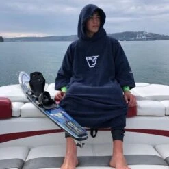 Adult Changing Dry Robe, Deep Navy -Travel And Tent juniors deep navy changing robe3 1