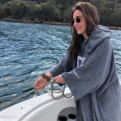 Junior Changing Dry Robe, Rock Grey -Travel And Tent juniors rock grey changing robe3