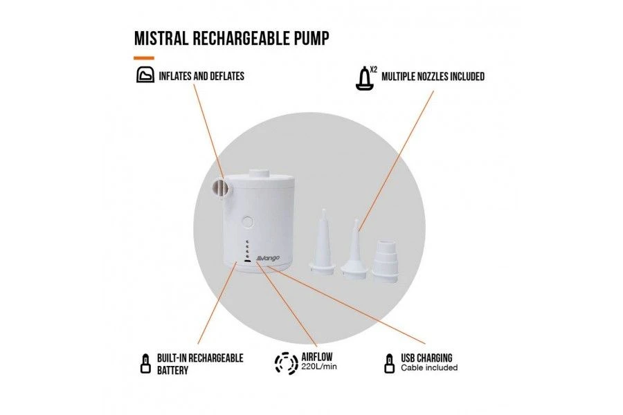 Vango Mistral Rechargeable Pump 2 Vango Mistral Rechargeable Pump - Image 2