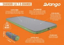 Vango Shangri-La II 7.5 Grande Self Inflating Mat -Travel And Tent shangri la 7.5 grande infographic medium