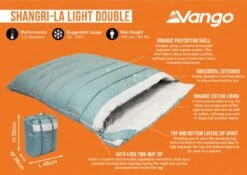 Vango Shangri-La Light Double Sleeping Bag -Travel And Tent shangri la light double infographic medium