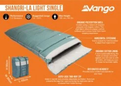 Vango Shangri-La Light Single Single Sleeping Bag -Travel And Tent shangri la light signle infographic medium