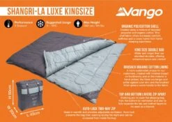 Vango Shangri-La Luxe Kingsize Sleeping Bag -Travel And Tent shangri la luxe kingsize infographic medium